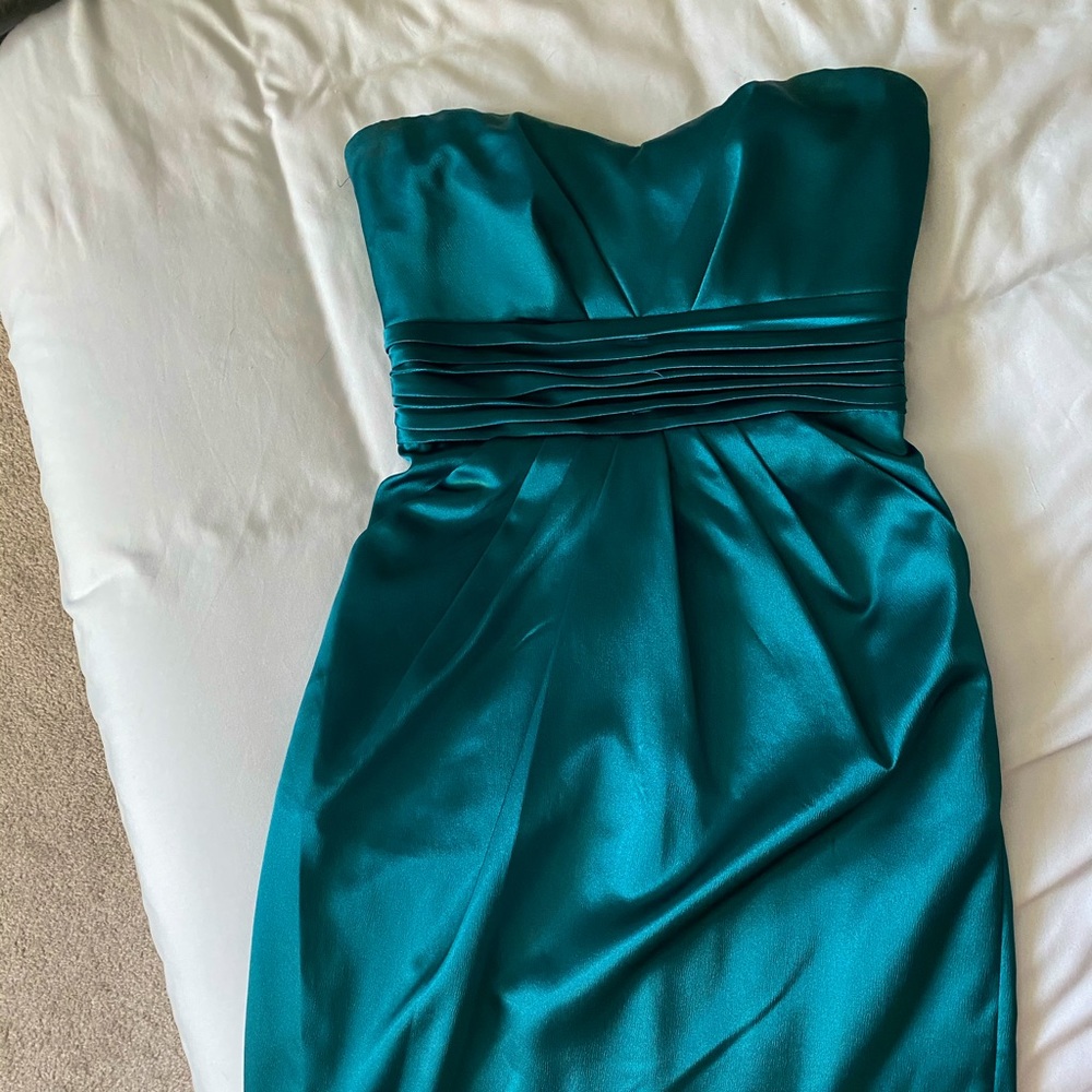 Teal cocktail mini dress
